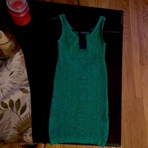 bebe green fitted dress